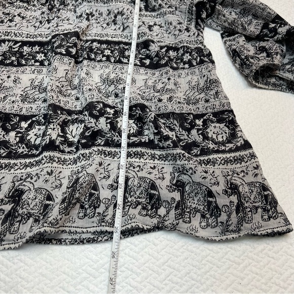 JOIE Black/White Stripe Round Neck Peasant Top 3/4 Sleeve Size XS - Picture 7 of 10